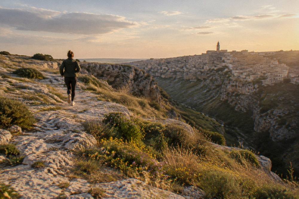 Spring flowers on the rocky edge of the Murgia plateau above the Gravina canyon