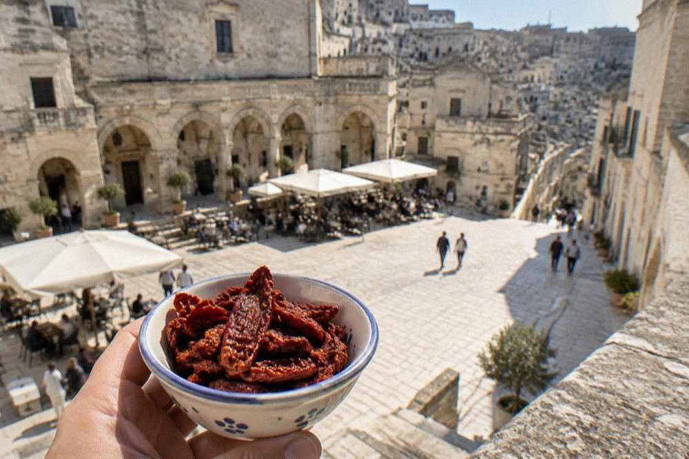 Crunchy fried dried red peppers served in a small bowl